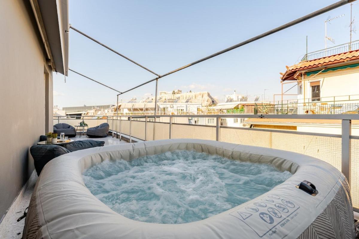 Lovely Apt W/Heated Jacuzzi &Full Acropolis View Athen Eksteriør bilde